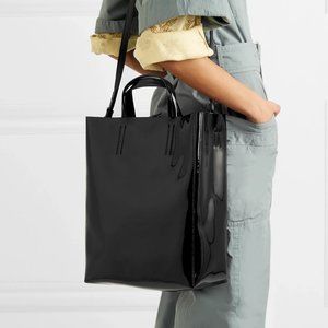 Acne Studios black Baker large patent leather tote w/ strap
